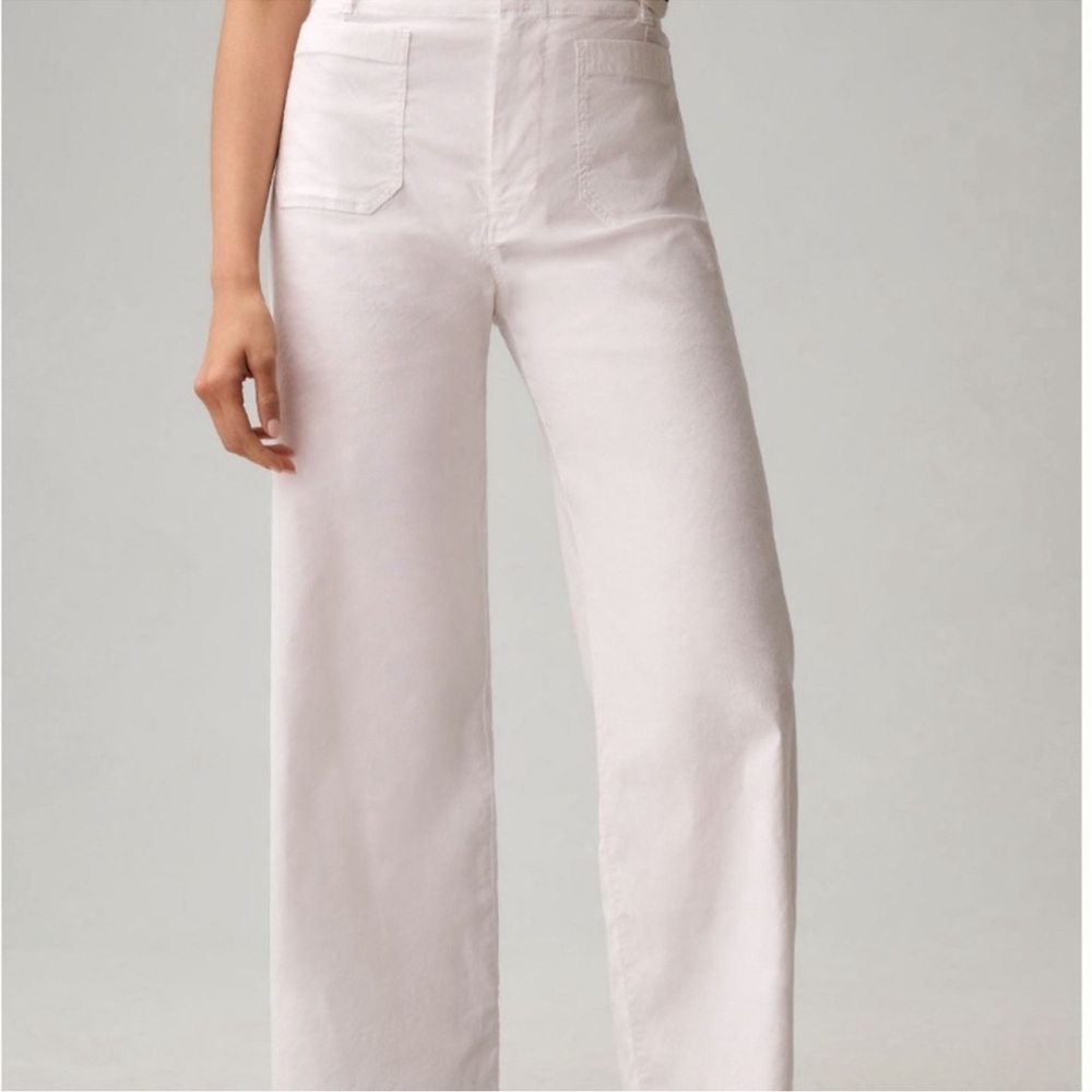 Anthropologie White Wide Leg Pants - Picture 2 of 10